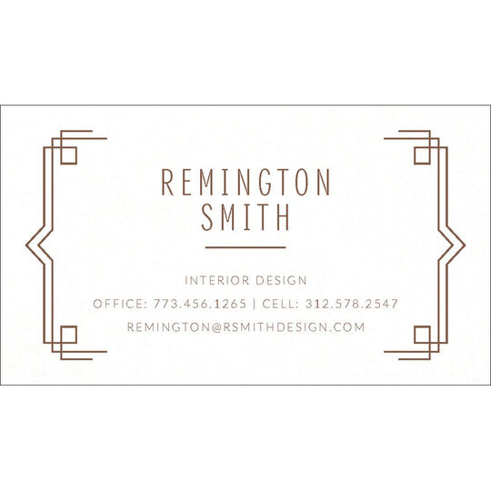 Deco Border Letterpress Business Cards